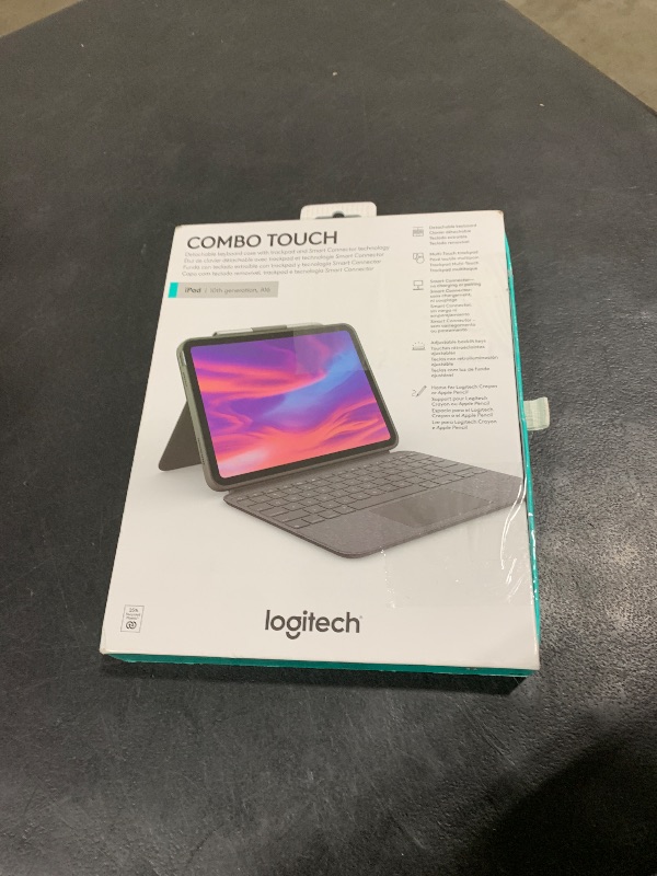 Photo 1 of Logitech Combo Touch, Detachable iPad Keyboard Case (10th gen and A16) with Large Precision Trackpad, Full-Size Backlit Keyboard, and Smart Connector Technology - Oxford Gray
