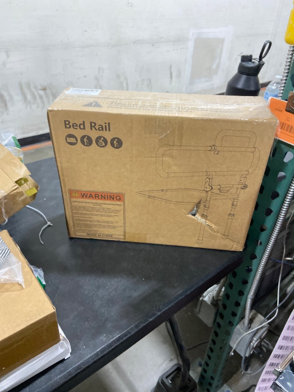 Photo 1 of Lemagalu Heavy Duty Bed Rails for Elderly Adults Safety-Foldable Bed Rail for Senior with Adjustable Heights Fits All Bed Sizes?Bed Handle Bedside Assist with Pocket -504M (White and Gray)