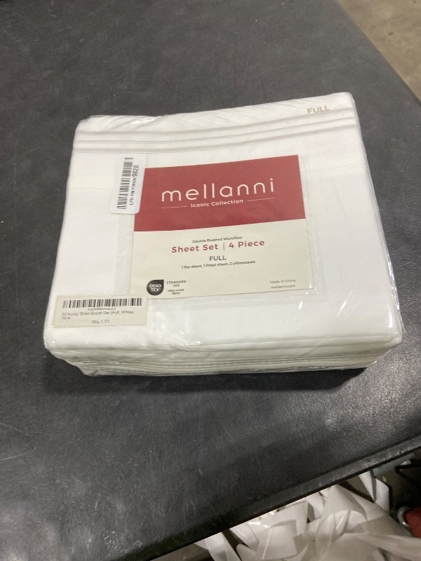 Photo 1 of Mellanni Full Sheets Set - 4 PC Iconic Collection Bedding - Hotel Luxury, Extra Soft, Cooling Bed Sheets - Wrinkle, Fade, Stain Resistant (Full, White)