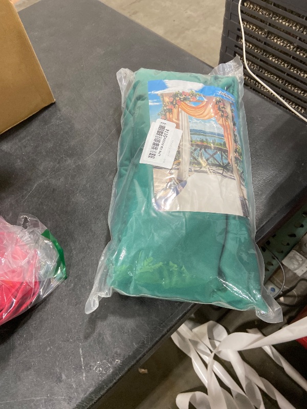 Photo 1 of 10 x 7 Feet Green Backdrop Curtain for Partie, Background Curtains for Photoshoot, Birthday, Wedding, Halloween, Thanksgiving, Christmas Day, New Year Party Decorations 5Ft x 7Ft, 2 Panels