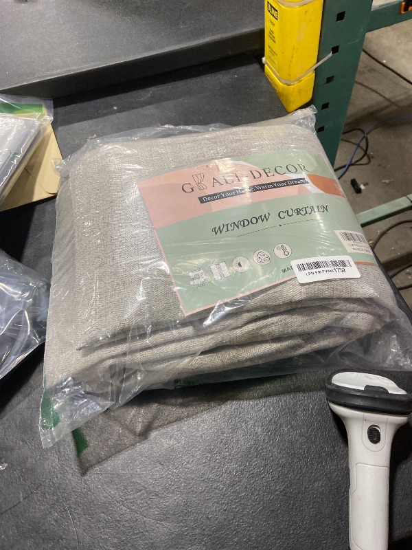 Photo 1 of GRALI-DECOR Zigzag Textured Gray Curtains, Faux Linen Drapes for Living Room/Guest Room, Window Dressing & Room Darkening, W52 x L95, 2 Pieces