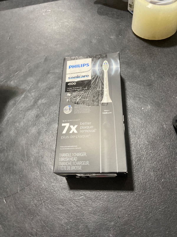 Photo 1 of Philips Sonicare 4100 Series Electric Toothbrush - Sonic Toothbrush with Advanced Sonic Technology, Pressure Sensor, Two Intensity Settings, Smartimer & Quadpacer, Black, Model HX3681/24