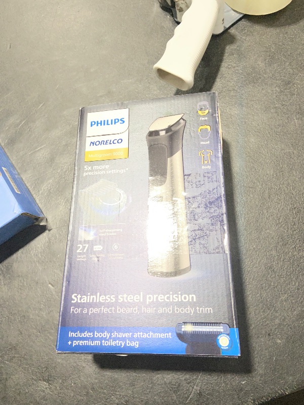 View 2 of Norelco Philips Multigroom 9000 Series, All-in-One Trimmer, Beard Trimmer and Hair Clipper, 23-Piece Men's Grooming Kit for Beard, Body, Face, Nose, Ear and Intimate Areas, MG9520/50