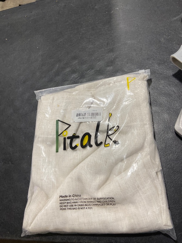 Photo 1 of Pitalk 42 Inch Wide by 108 Inch Curtain for Living Room Patio Sliding Door 2 Panel Back Tab Pocket Semi Sheer Linen Pleated Drape for Balcony Terrace Farm House Cottage Core Decor 9 Feet Long 42 x 108