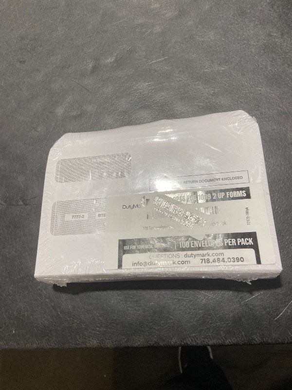 Photo 1 of 100 Tax 1099 Envelopes Self-Seal For 1099 MISC, 1099-R & DIV - INT, 1095, 1098, Double-Window Security tinded, For Quickbooks or Tax Software - 5 5/8 Inch x 9 Inch, 100 Envelopes