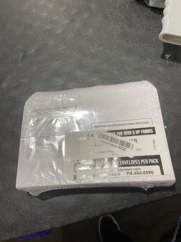 Photo 1 of 100 Tax 1099 Envelopes Self-Seal For 1099 MISC, 1099-R & DIV - INT, 1095, 1098, Double-Window Security tinded, For Quickbooks or Tax Software - 5 5/8 Inch x 9 Inch, 100 Envelopes