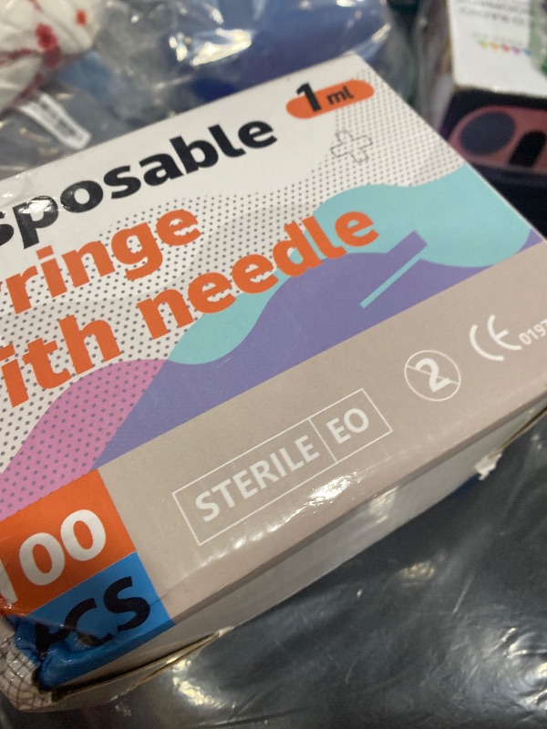 Photo 1 of 100 Pack Disposable 3ml/cc Lab Syringes with 23Ga 1 Inch Needle Luer Lock, Individually Sealed Packed