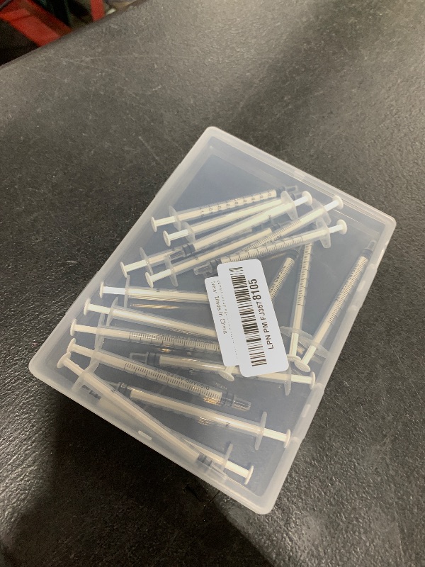 Photo 1 of 20 Pack 1ml Syringe for Liquid, 1cc Plastic Small Syringes for Scientific Labs, Measuring Liquids, Feeding Pets, Medical Student, Oil or Glue Applicator, Non-Sterile, No Needle