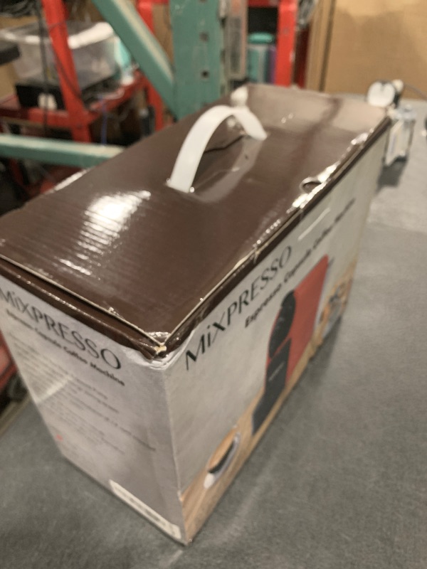 Photo 1 of Mixpresso Red Espresso Coffee Machine – Compact 1400W Single Serve Coffee Maker Compatible with Nespresso OriginalLine Capsules, One-Touch Operation, 19-Bar Italian Pump, 27oz Water Tank