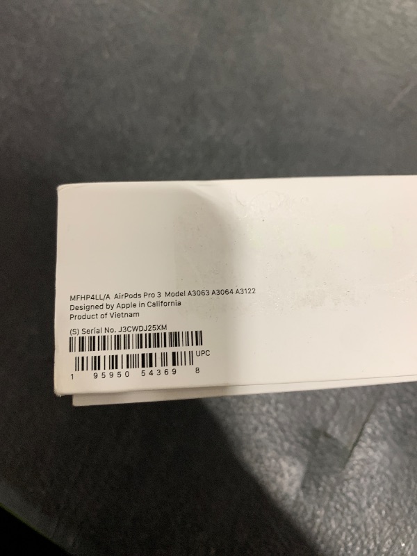 Photo 1 of Apple AirPods Pro 3 Wireless Earbuds, Active Noise Cancellation, Live Translation, Heart Rate Sensing,Hearing Aid Feature,Bluetooth Headphones,Spatial Audio, High-Fidelity Sound, USB-C Charging, White