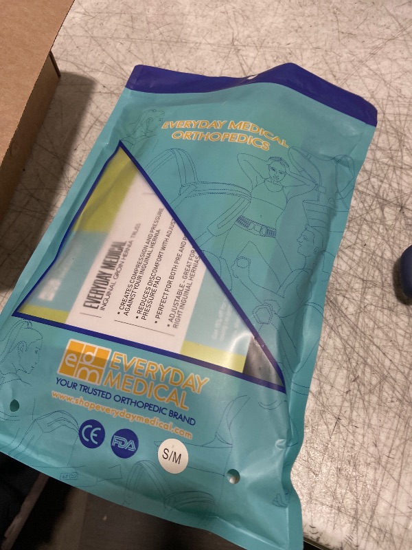 Photo 1 of Everyday Medical Inguinal Hernia Support Belt for Men I Fits Left or Right Side I Post Surgery Men and Womens Hernia Support Truss for Inguinal, Groin Hernias I Adjustable Waist Strap I Black, S/M