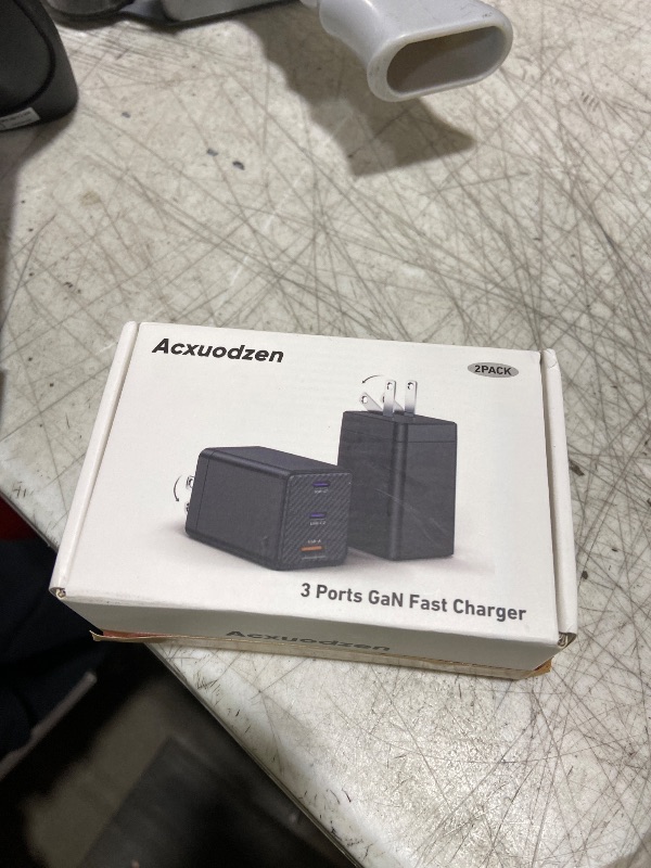 Photo 1 of [2 Pack] USB C Charger Block 160W, 3-Port GaN Super Fast Charger, Dual 65W Type C Charging Block, Foldable QC3.0 Laptop Fast Charging for MacBook, iPhone, Samsung, Galaxy, iPad, Android, White