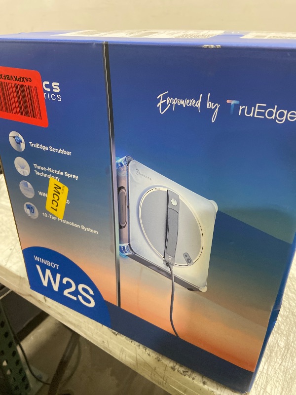 Photo 1 of ECOVACS WINBOT W2S Window Cleaning Robot, Intelligent Edge-to-Edge Cleaning with TruEdge Scrubbers, 3 Water Nozzles, 10-Level Safety System, Win-SLAM 4.0 Route Planning, Even Climbing System