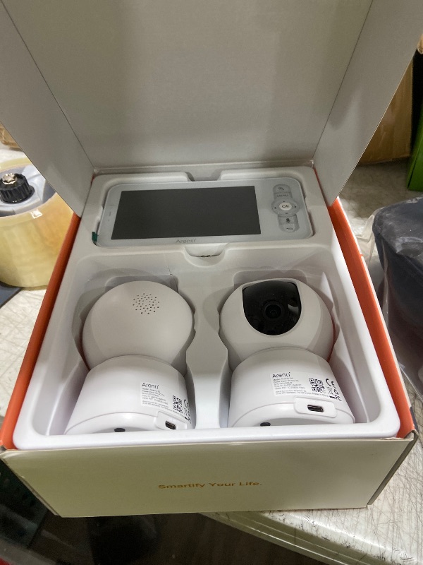 Photo 1 of ARENTI Baby Monitor 2 Cameras, Smart Baby Camera with 5-Inch Wireless Display, Super Night Vision, Temperature Sensor, Sound Detection, Auto Motion Tracking, 2-Way Audio, VOX Mode(B2 Set)
