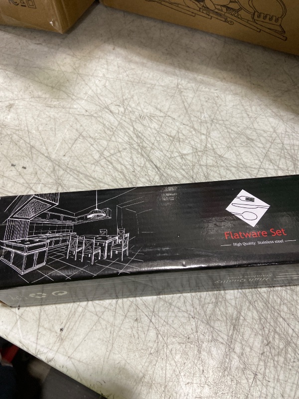 Photo 1 of 10-Piece Silverware Set, E-far Stainless Steel Flatware Set Service for 2, Modern Tableware Cutlery Set for Home and Restaurant, Square Edge & Mirror Finish, Dishwasher Safe