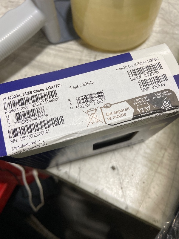 Photo 1 of Intel® Core™ i9-14900K Desktop Processor 24 cores (8 P-cores + 16 E-cores) up to 6.0 GHz