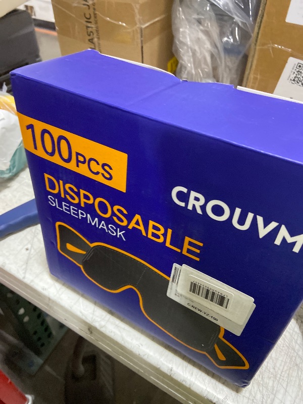 Photo 1 of 100 Pack Disposable Sleep Masks Bulk, Blackout Blindfolds for Men Women, Soft Eye Shade Cover for Sleeping Travel Yoga, Light Blocking Night Eye Mask fo