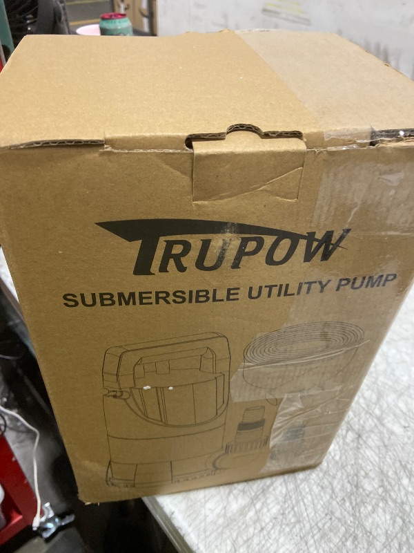 Photo 1 of TRUPOW Sump Pump 1 HP Submersible Water Pump With 25ft. Hose Kit 3980 GPH Thermoplastic Portable Electric Utility Pump for Swimming Pool Garden Basement Tub Pond Draining