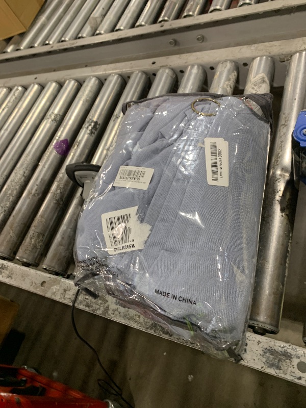 Photo 1 of Dusty Blue Linen Curtains 96 Inches Long Memory Shape Trained Pinch Pleated Curtain for Living Room with Hooks Rings Back Tab Pinch Pleat Curtains 96 Inch Length for Bedroom Dining Room Blue Grey