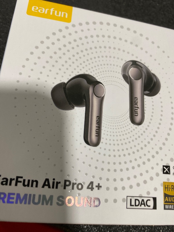 Photo 1 of EarFun Air Pro 4+ Adaptive Noise Cancelling Wireless Earbuds, Qualcomm aptX Lossless, Dual Drivers, Translation Earbuds, Snapdragon Sound, 6 Mics AI Clear Calls, Hi-Res Sound, LDAC, Bluetooth 6.0, 54H