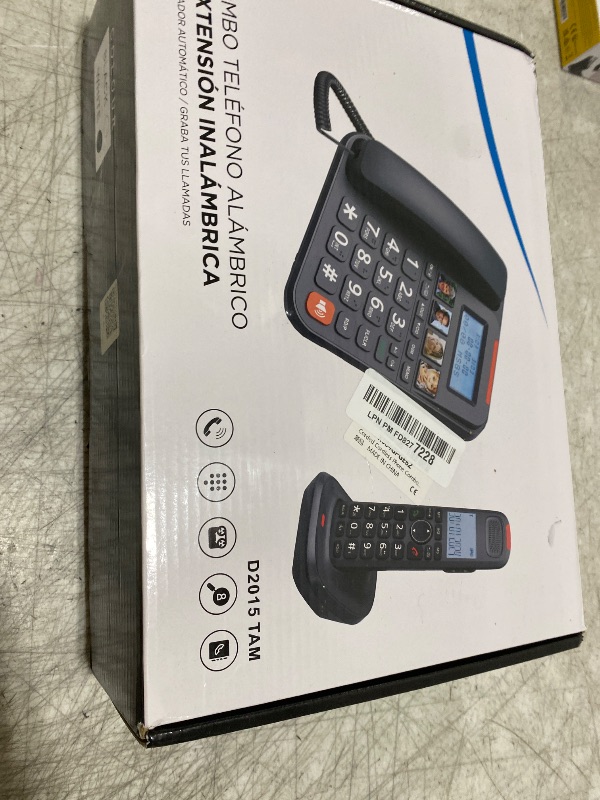 Photo 1 of MISSING BATTERIES -------------------------------------------------------------Corded Cordless Phone Combo, Expandable Corded Cordless Phone System with Answering Machine One Touch Call Blocking Big Buttons Phone with 2 Handsets (White)