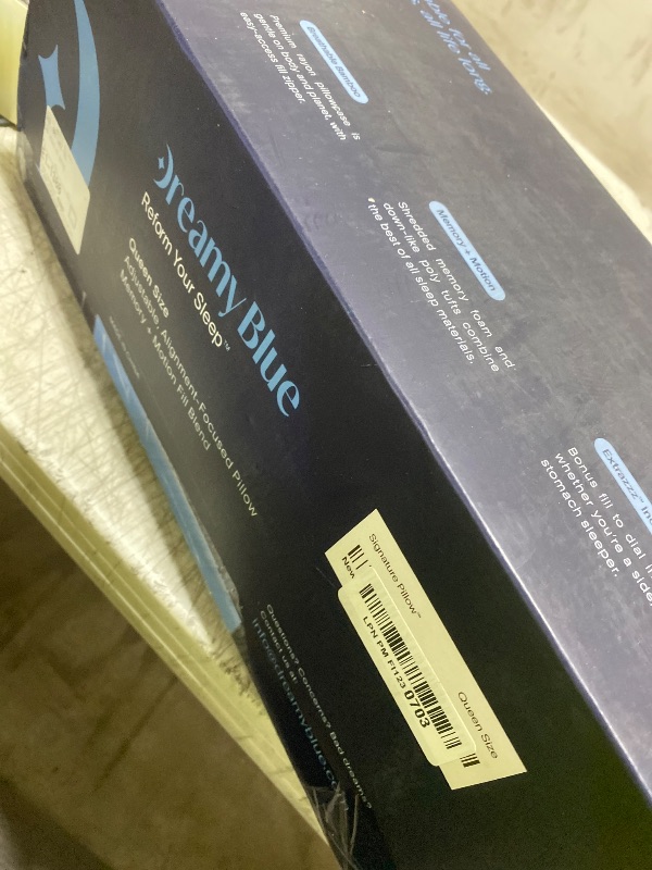 Photo 1 of DreamyBlue Signature Pillow w/Adjustable Loft • Shredded Memory Foam Fill • Neutral Alignment for Side, Back, and Stomach Sleepers • Washable Bamboo Rayon Cover • CertiPUR-US Certified Foam (Queen)