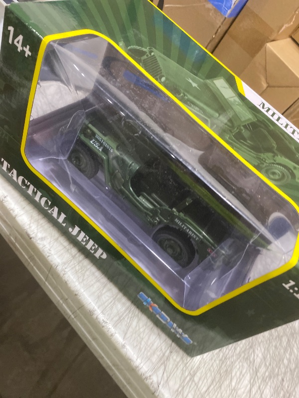 Photo 1 of 1/18 Scale Military Tactical Jeep Car Model Willys MB U.S. Army Truck Miniature Military Utility Off Road Vehicle Alloy Metal Diecast Model for Adults Collection or Gift