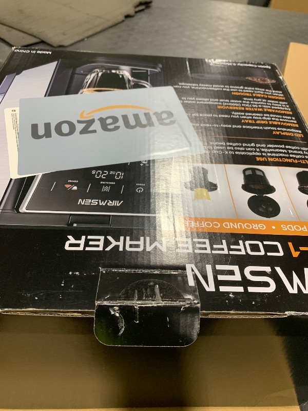 Photo 1 of AIRMSEN Grind & Brew Coffee Maker with Built-in Grinder (2026 Model) - Single-Serve, Compatible with K-Cup Pods & Ground, 1000W Fast 6-14oz Brewer, Descaling Alert, Touchscreen & 50oz Removable Tank