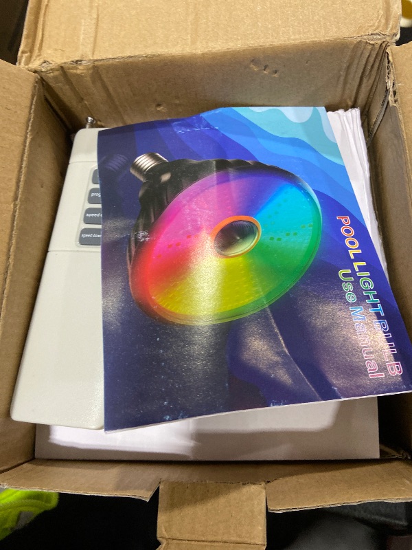 Photo 1 of *****BROKEN DOES NOT WORK*****
2025 Upgraded Pool Light Bulb, 120V 90W Color LED Pool Lights for Inground Pools, RGB Color-Changing & Remote Control, Enhanced Signal Coverage, E26/E27 Replacement for Pentair & Hayward, Matte Black