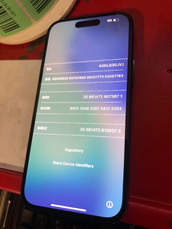 Photo 1 of **LOCKED** Apple iPhone 15, 128GB, Black