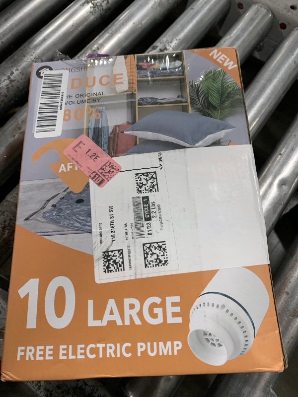 Photo 1 of 10 Large Vacuum Storage Bags with Electric Pump, Space Saver Bag for Clothes, Mattress, Blanket, Duvets, Pillows, Comforters, Travel