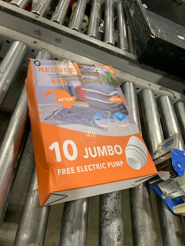 View 2 of 10 Jumbo Vacuum Storage Bags with Electric Pump, Space Saver Bag for Clothes, Mattress, Blanket, Duvets, Pillows, Comforters, Travel