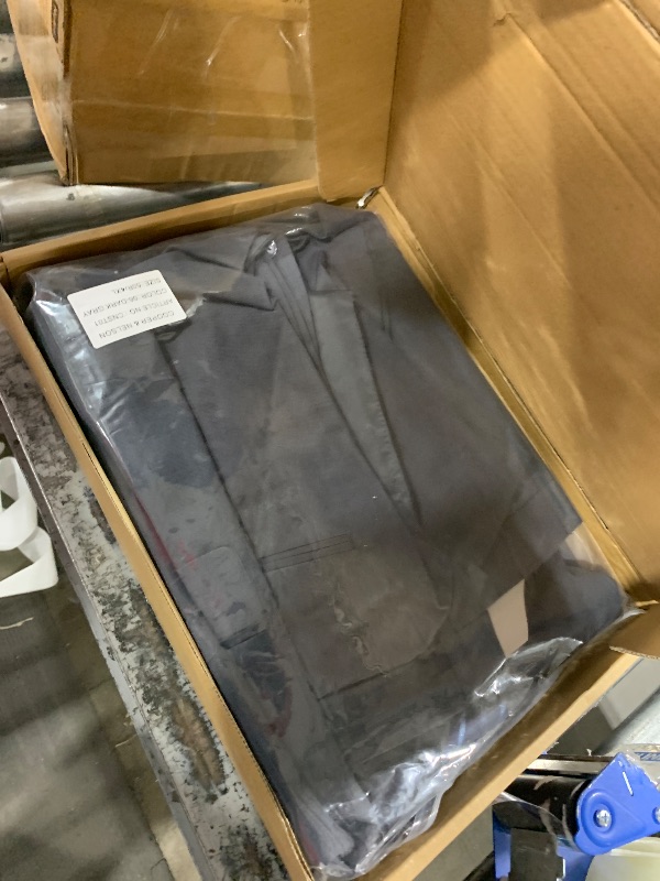 Photo 1 of Cooper & Nelson 3 Piece Mens Suit Set, 2 Button Slim Fit Suit for Men, Jacket, Vest, Pants and Tie Dark Grey 4XL