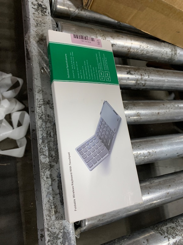 Photo 1 of Samsers Multi-Device Foldable Bluetooth Keyboard with Touchpad, Rechargeable Dual-Mode(2.4G+BTx2) Wireless Keyboard with Holder, Portable Folding Keyboards for Android Windows iOS Mac OS - Blue