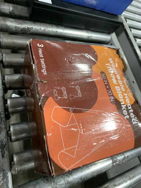 Photo 1 of Bearbug Cordless Heated Blanket, Portable Wearable Electric Heated Blanket Shawl Hoodie Battery Operated with Power Bank, Car Charger, Dc Adapter, 3 Heating Level, Machine Washable