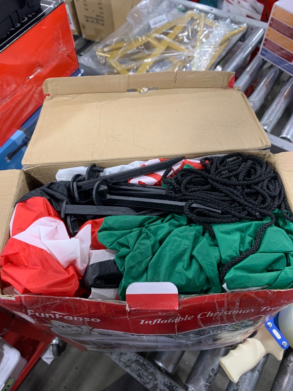 Photo 1 of 12 FT Christmas Inflatable Train with Santa Claus, Snowman, Penguin, Dog, Blow Up Santa Train Yard Decorations Built-in Lights, Lovely Xmas Train Carriage for Holiday Garden Lawn Patio Party Decor