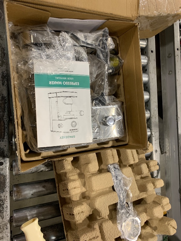 Photo 1 of Spacekey Espresso Machine 20 Bar, 1350W Expresso Coffee Machines with Milk Frother, Compact Stainless Steel Espresso Maker with 39oz Removable Water Tank for Cappuccino, Latte, Americano, Silver