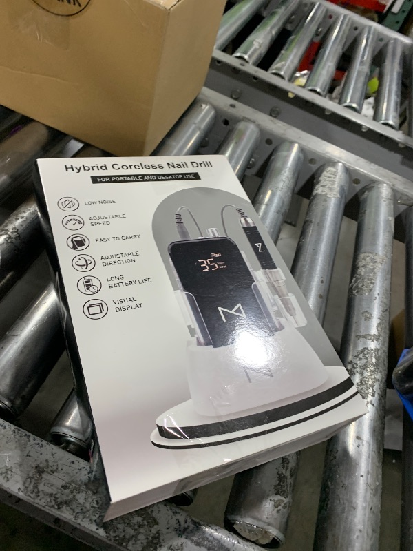 Photo 1 of M Mase- Professional Nail Drill Machine - Coreless 2-in-1 Nail File - Electric, Cordless, 35000 RPM, HD Display - Electric Nail Drill for Professional & Home Use (Black)