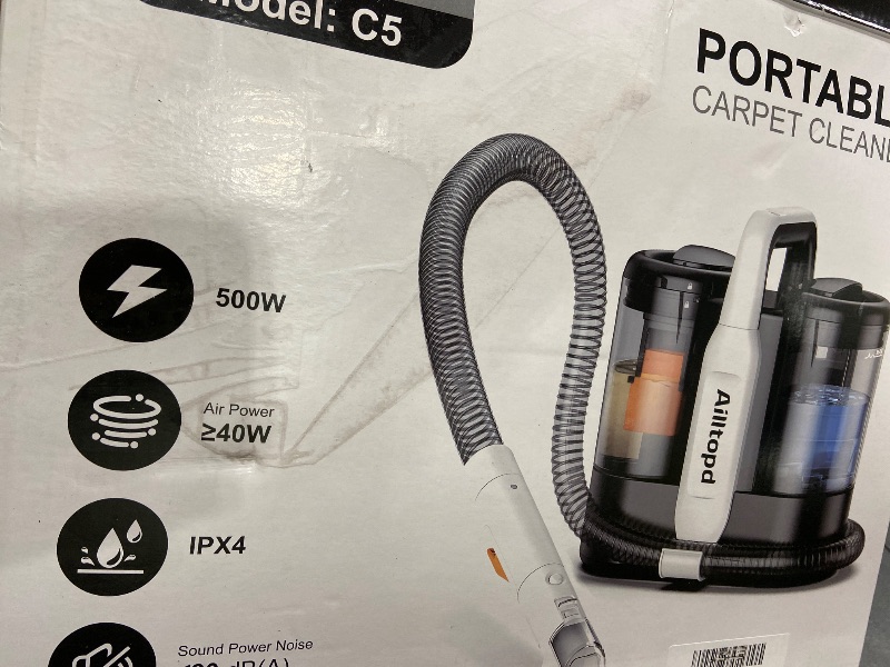 Photo 1 of Ailltopd Portable Carpet & Upholstery Cleaner Machine, 15Kpa Strong Suction Couch Cleaner Machine, Spot Cleaner for Carpet, Car, Pets, Stairs, Sofa, Couch Cleaner Machine, Self-Cleaning & 2 Brush