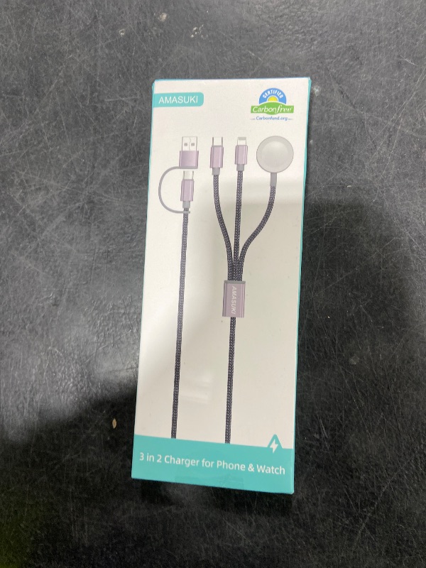 View 2 of Travel Essentials,3 in 2 USB C Cable for Apple Watch Charger,iPhone Charger,Multi Charging Cable,Vacation RV Camping Essentials,Portable for iWatch Series 11-2/Ultra/SE & iPhone 17-12,Car,4FT