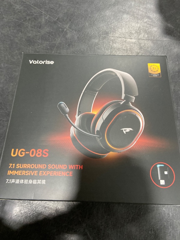 Photo 1 of Wireless Gaming Headset, 7.1 Surround Sound, 2.4Ghz USB Gaming Headphones Bluetooth 5.4, 100-Hr Noise Canceling Mic RGB Light, Wireless Headset for PC PS5 PS4 Mac Switch, ONLY Wired Mode Suit for Xbox