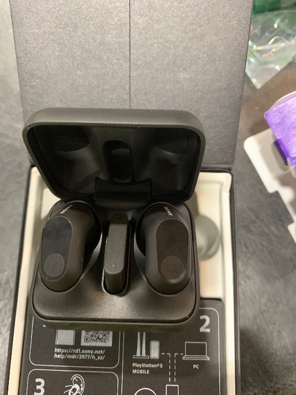 Photo 1 of Sony Inzone s Wireless Gaming Earbuds, Perfect for PlayStation® 5, for PC/PS5/Switch/Mobile, 48Hr Battery with Case, Noise Canceling, 360 Spatial Sound, 2.4GHz USB-C Dongle, WF-G700N Black