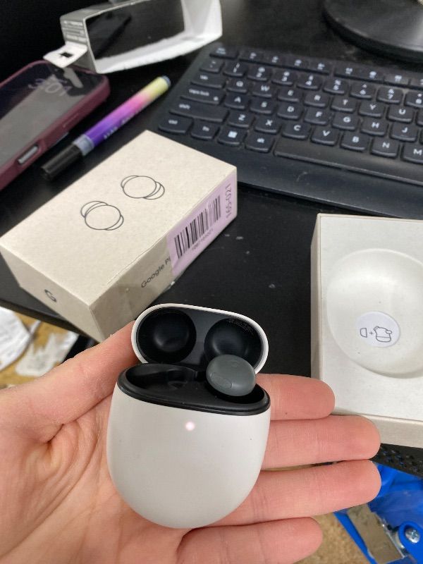 Photo 1 of MISSING ONE EARBUD-----------------------SELLING FOR PARTS ONLY********************Google Pixel Buds Pro 2 - Wireless Bluetooth Earbuds with Pro-Level Active Noise Cancellation - Built for Gemini AI Assistant - Moonstone (2025 Model)