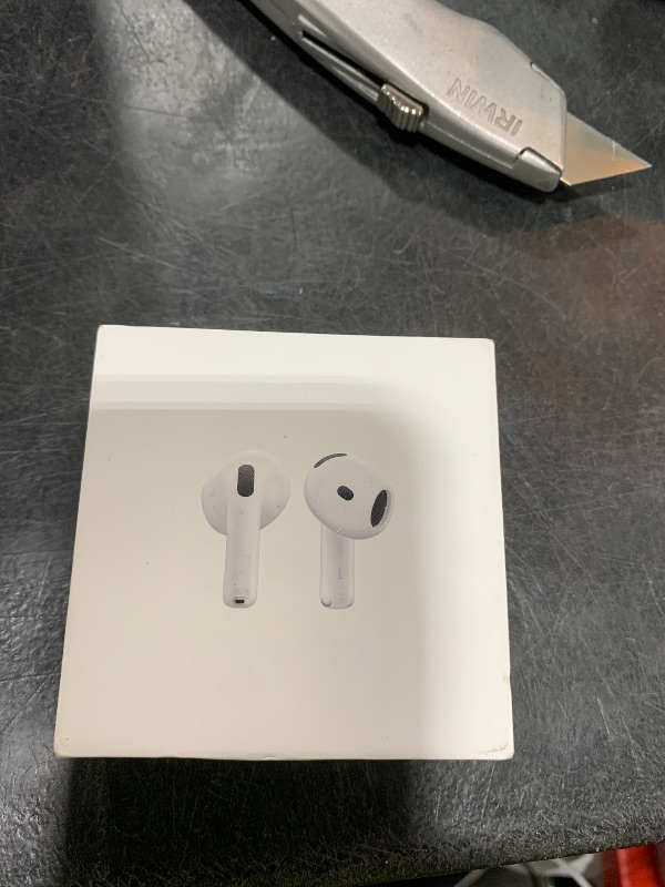 Photo 1 of Apple AirPods 4 Wireless Earbuds, Bluetooth Headphones, Personalized Spatial Audio, Sweat and Water Resistant, USB-C Charging Case, H2 Chip, Up to 30 Hours of Battery Life, Effortless Setup for iPhone