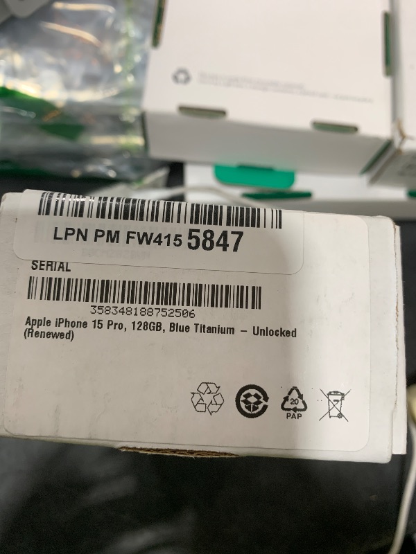 Photo 1 of Apple iPhone 15 Pro, 256GB, Black Titanium - Unlocked (Renewed)