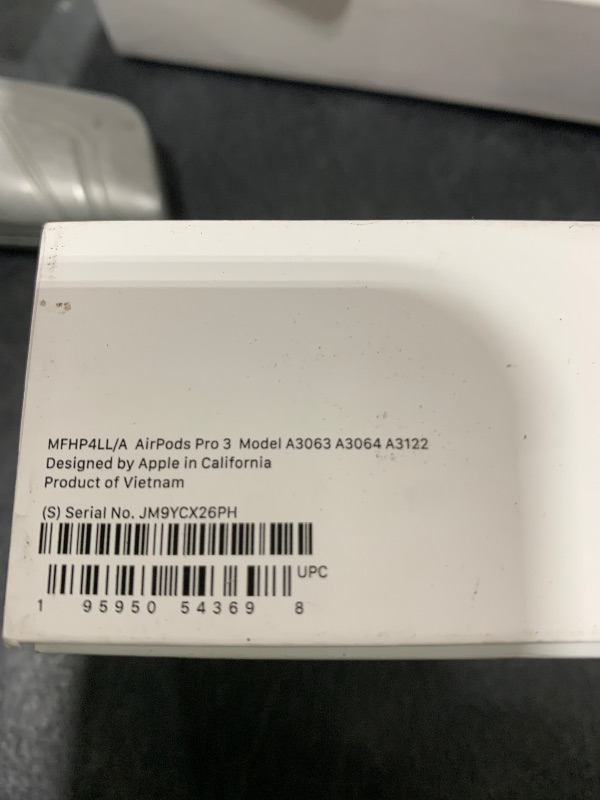 Photo 1 of Apple AirPods Pro 3 Wireless Earbuds, Active Noise Cancellation, Live Translation, Heart Rate Sensing,Hearing Aid Feature,Bluetooth Headphones,Spatial Audio, High-Fidelity Sound, USB-C Charging, White