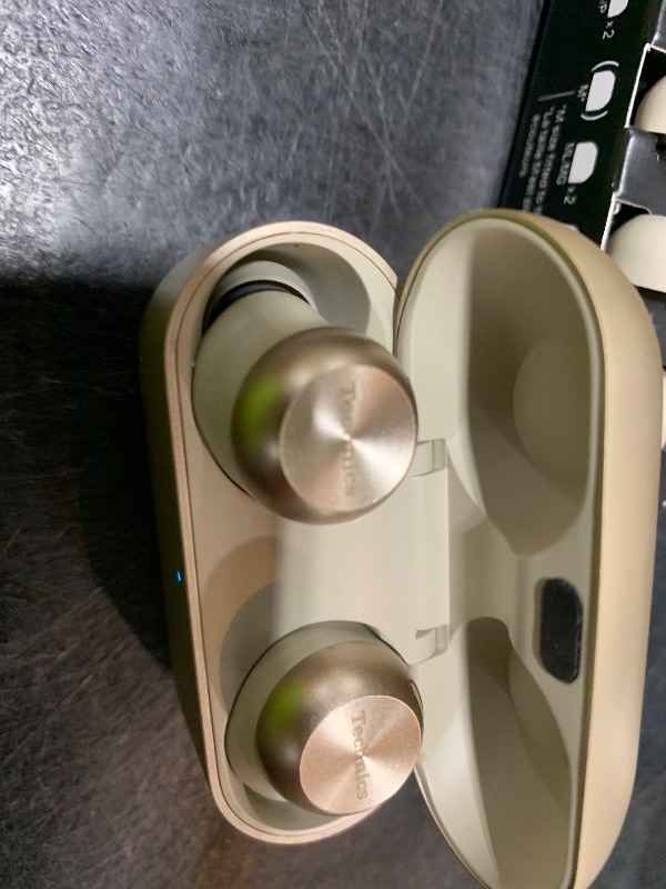 Photo 1 of Technics Reference Class Hi-Fi Wireless Earbuds,Dolby Atmos with Head Tracking,Adaptive Noise Cancelling,3 Device Multipoint, 10-hr Battery,Wireless Charging,Improved Fit -EAH-AZ100-N (Champagne)