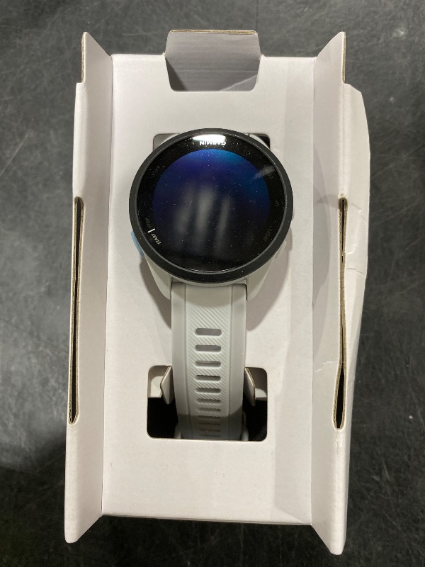 Photo 1 of Garmin Forerunner 165 Music, Running Smartwatch, Colorful AMOLED Display, Training Metrics and Recovery Insights, Music on Your Wrist, Whitestone