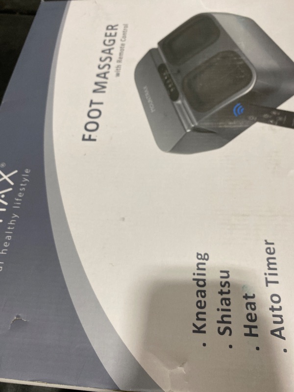 Photo 1 of MOUNTRAX Foot Massager Machine with Heat, Foot Massager for Plantar Fasciitis, Neuropathy Pain, Shiatsu Foot Massager with Remote, Fits Feet Up to Men Size 13 (White)