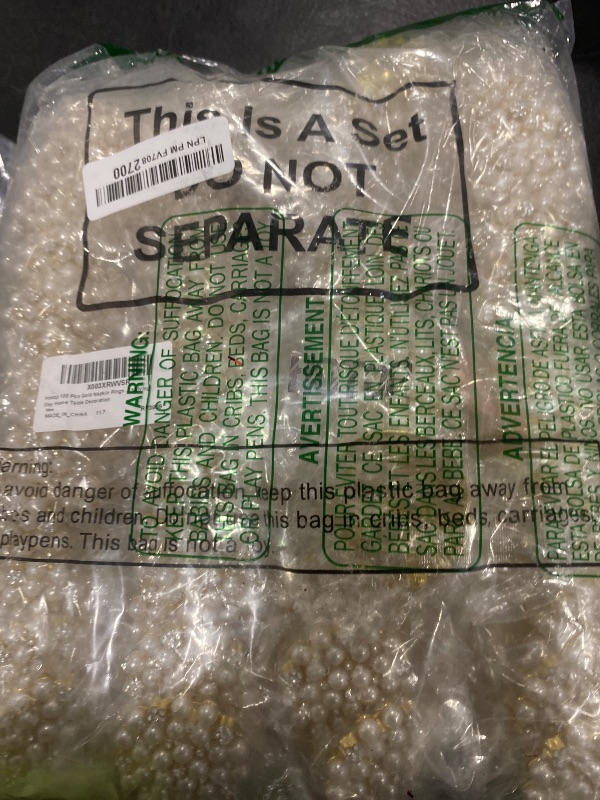 Photo 1 of Hotop 100 Pcs Gold Napkin Rings Pearls and Flower Napkin Buckles Rhinestone Bling Round Holders for Wedding Party Dinner Holiday Banquet Christmas Thanksgiving Day Home Table Decoration